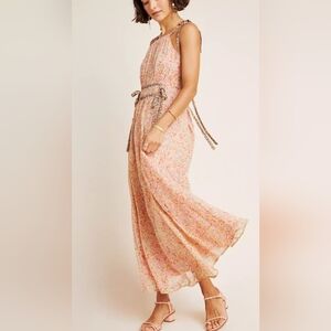 Anthropologie x Maeve Clementina Halter Boho Floral Maxi Dress